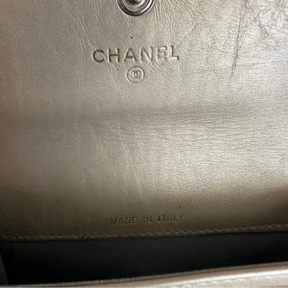 Chanel Palette Metallic Aged Flap Card Case Authentic 2011 Gold - Picture 11 of 15